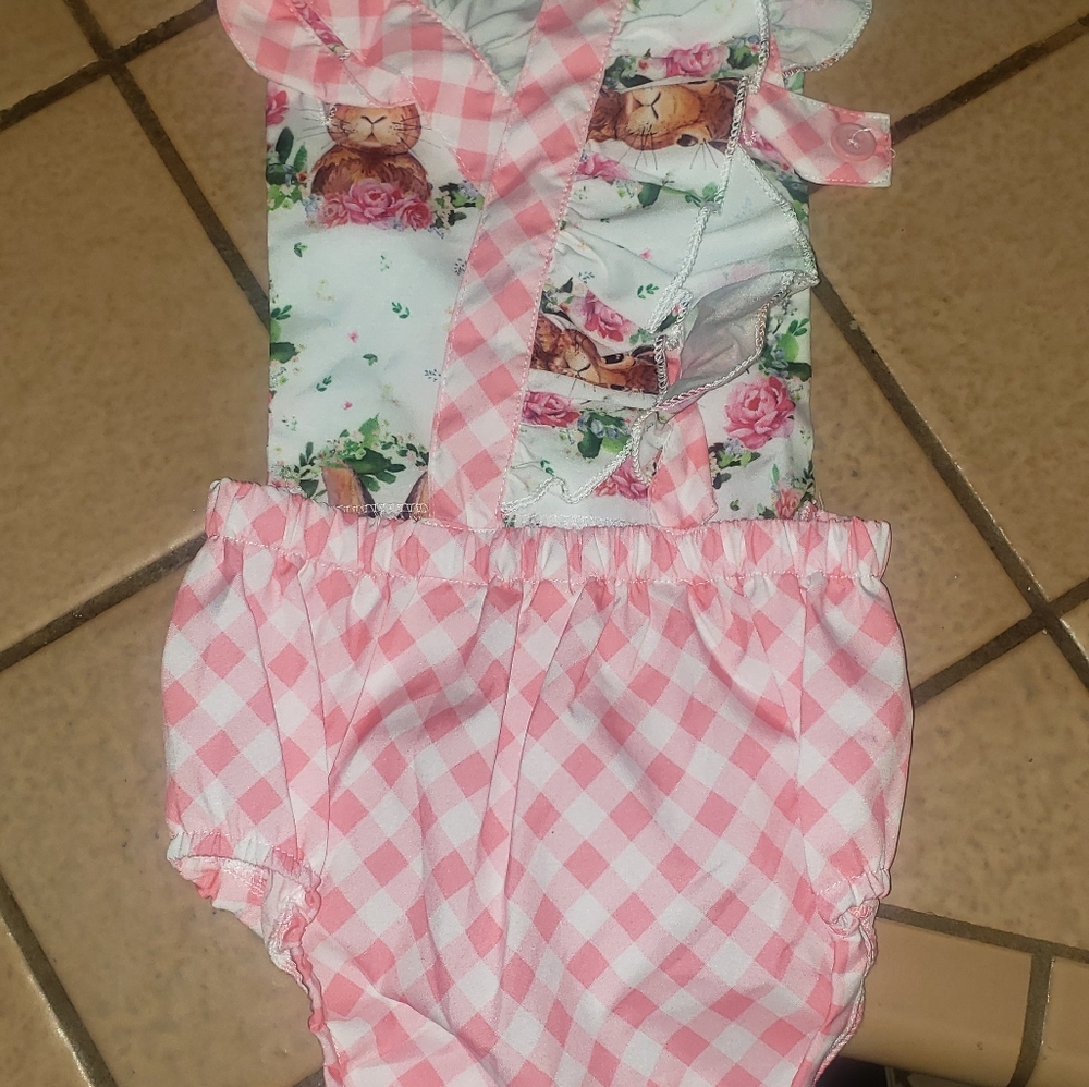 Baby Romper Easter Jumpsuit Rabbit Print LAST ONE๐๐๐๐ - Picture 6 of 6